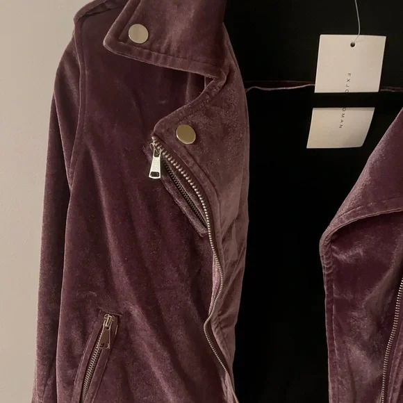 Velvet purple moto jacket - Picture 2 of 10